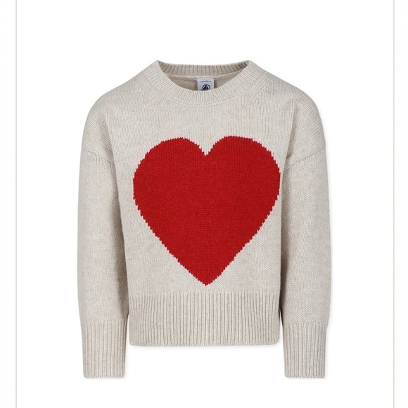 Petit Bateau Other - Petit Bateau Heart Cream Sweater